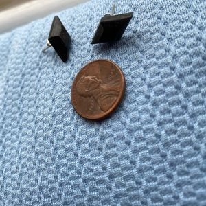 Handmade black resin studs